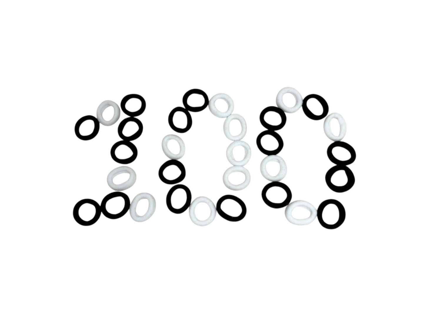 100-Small non elastic hair ties