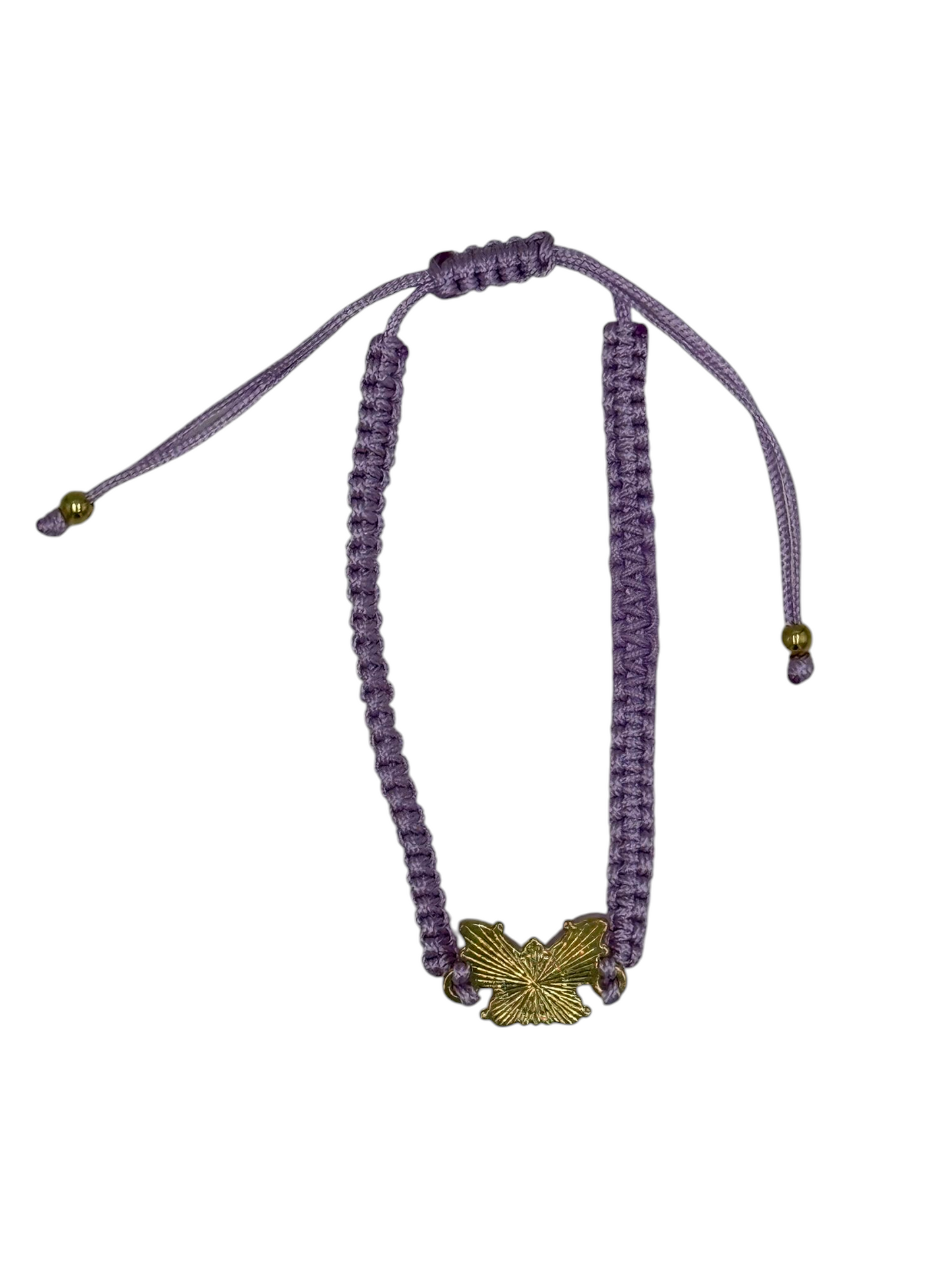 Purple Butterfly Braided Bracelet