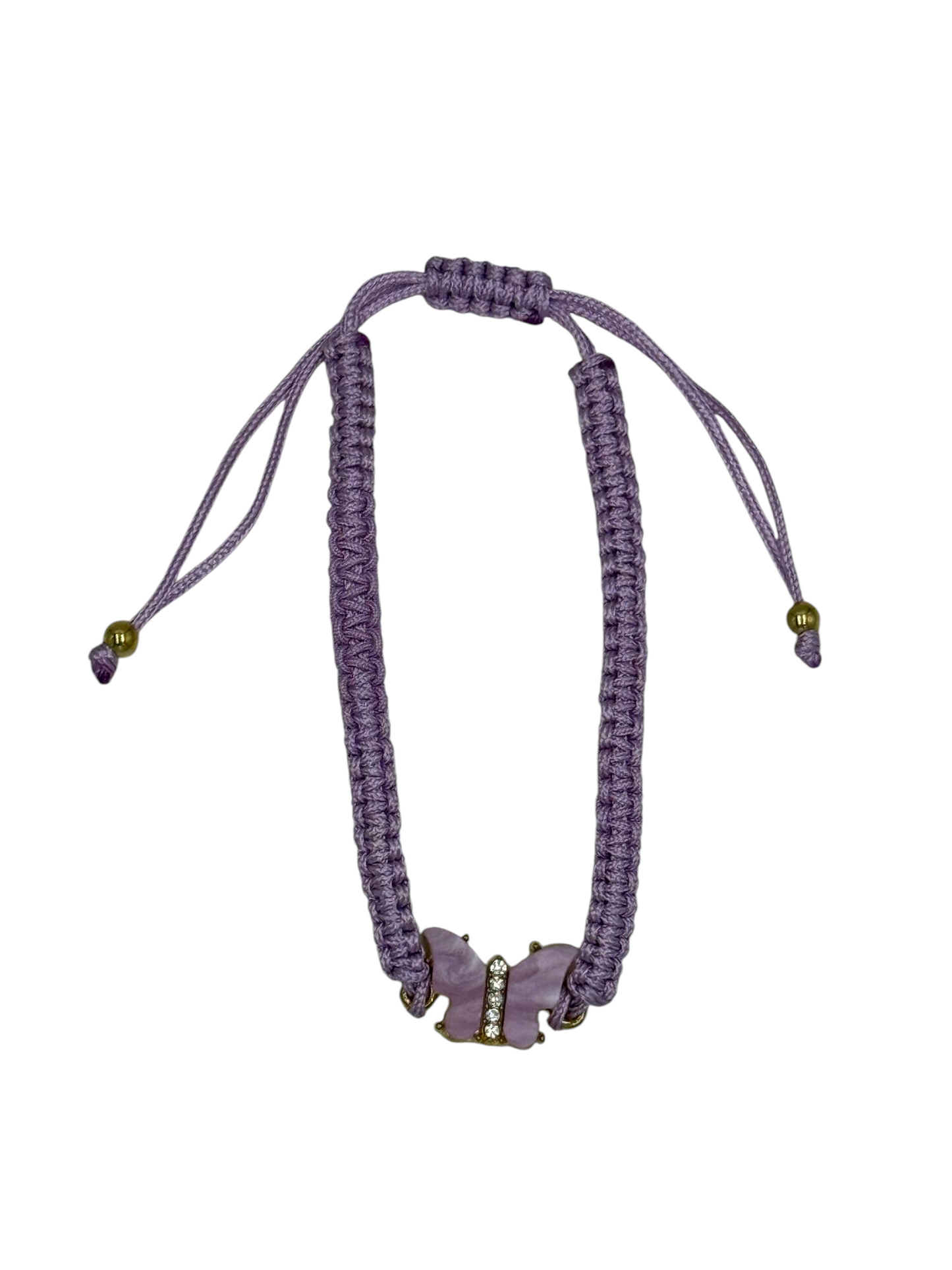 Purple Butterfly Braided Bracelet