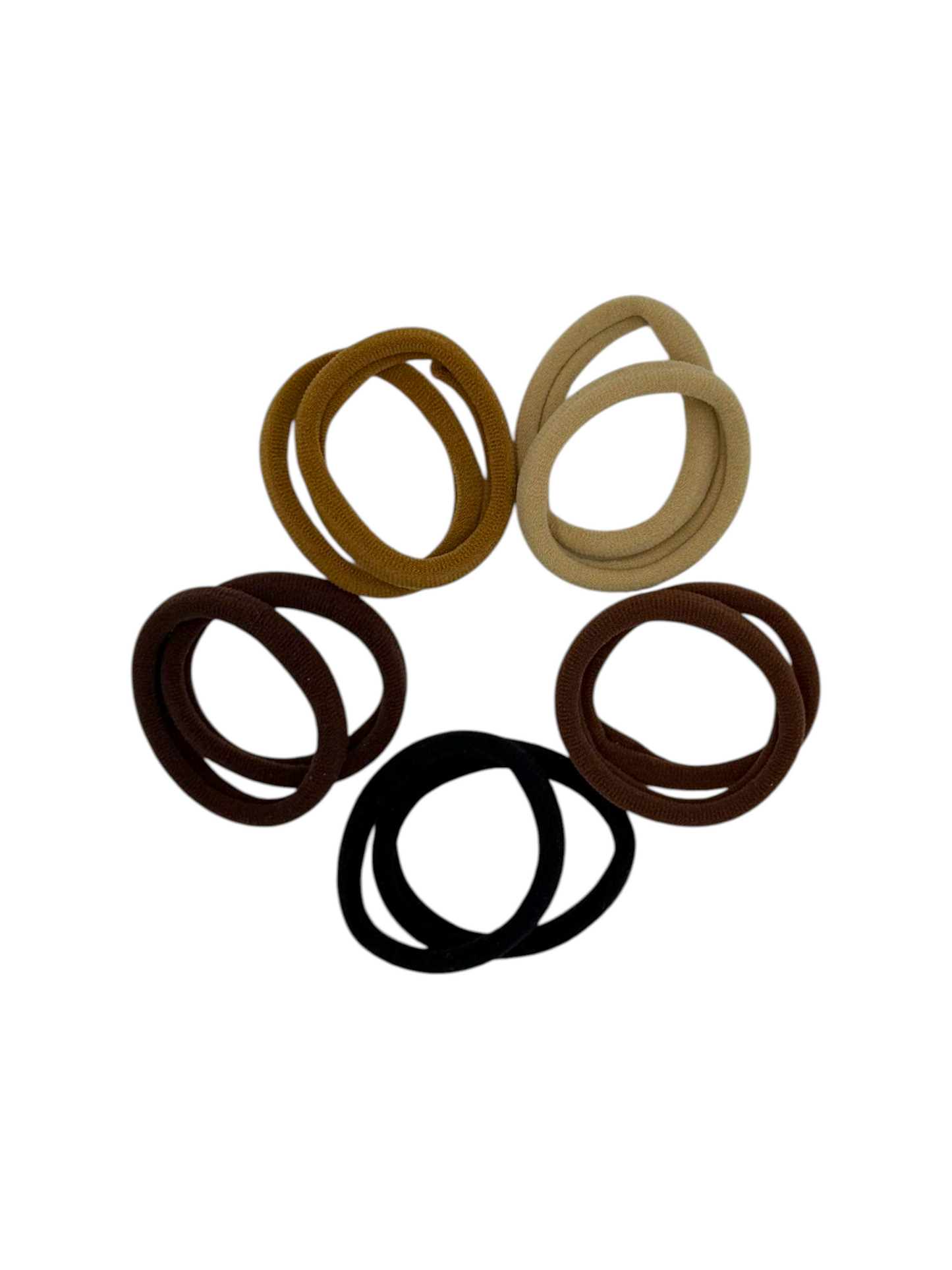 10 Brown Mixed Non-elastic hair ties
