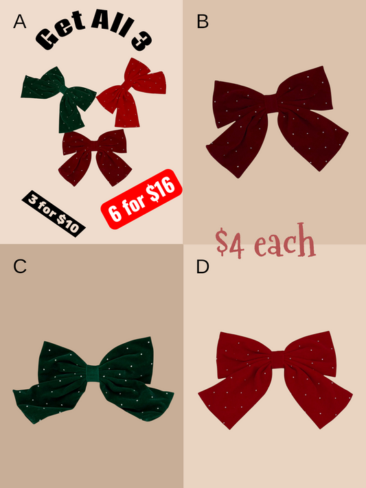 Red & Green Bling Bows