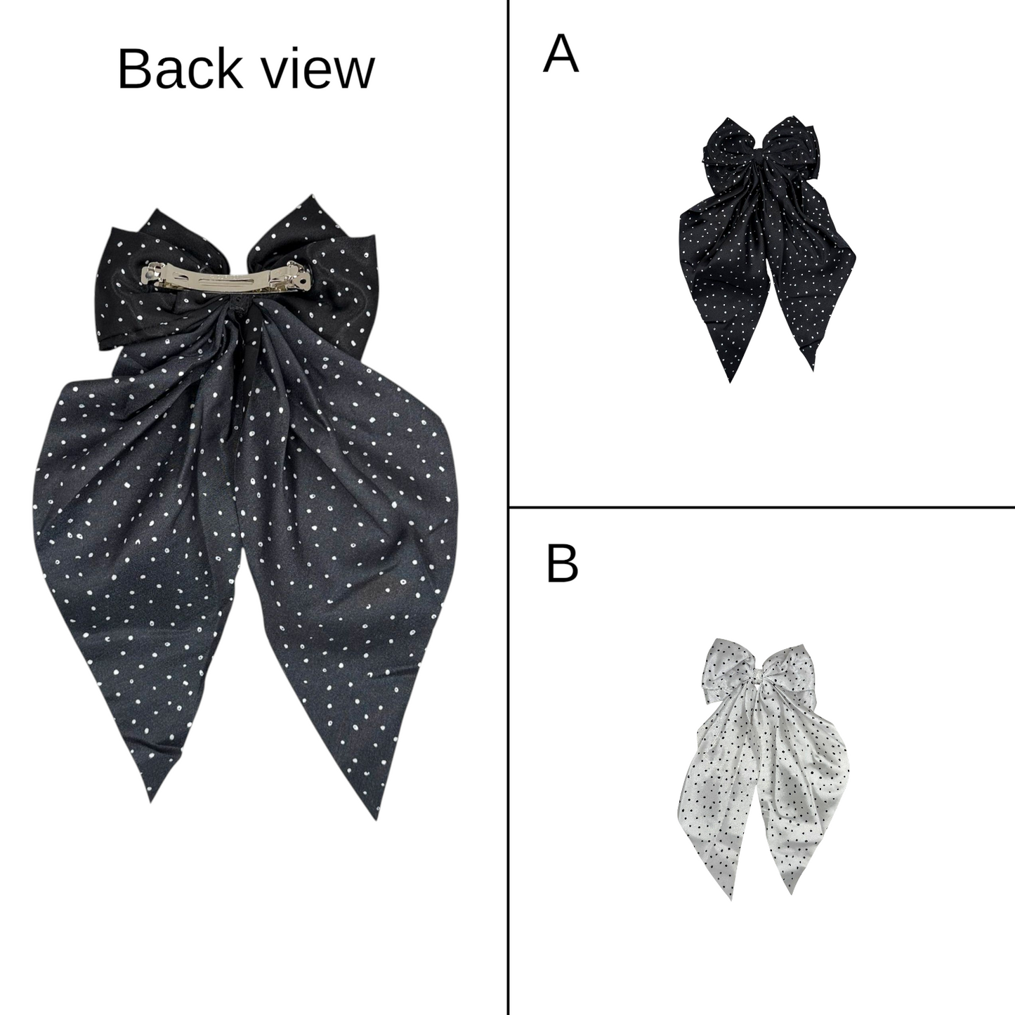 Black & White polka dot double bows
