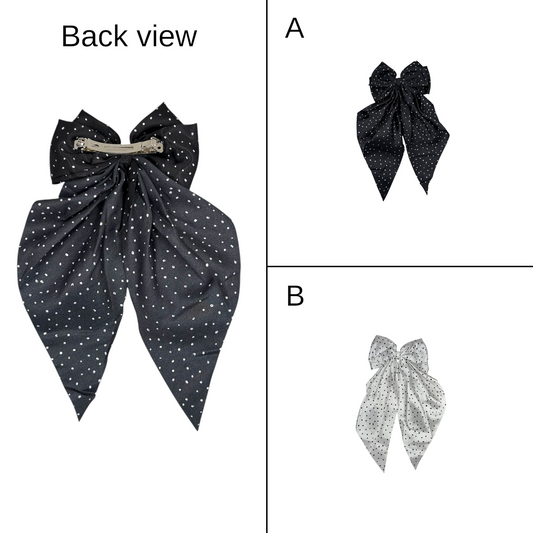 Black & White polka dot double bows